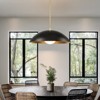 Rennnsan Dromell 17"-23"W 1-Light Dome Gold Foile Modern Dimmable Pendant in Black - 4 of 4