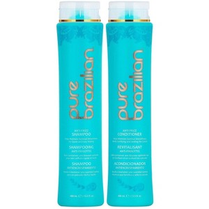 PURE BRAZILIAN Anti Frizz Daily Shampoo & Conditioner (13.5 oz DUO SET) w/ Keratin, Argan Oil, and Acai Kit - 1 of 4