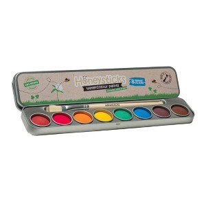 Natural Watercolor Paint Set 8 Colors - Honeysticks: Washable, Non-Toxic Craft Paint for Kids, Multicolor Rainbow - 1 of 4
