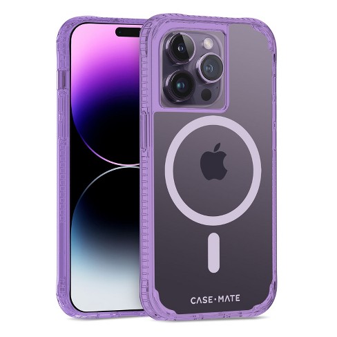 Clear and purple MagSafe iPhone 14 Plus case