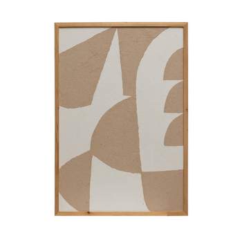 Abstract Image with Handmade Paper Wood Framed Wall Canvas White - Storied Home