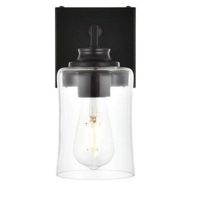 Elegant Lighting Ronnie 1 light Black and Clear Bath Sconce
