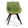 SEVOBAL Dining Chairs Set of 4 Modern PU Leather Decorative Chair with Thick Cushioned Seat and Black Metal Legs, Green, 25.59"*16.53"*31.1" - 3 of 4