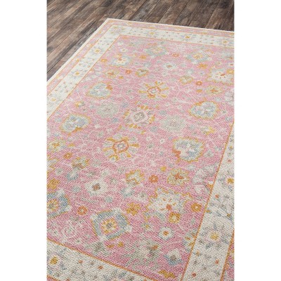 Anatolia Pink and Blue Tufted Wool Medallion Rug