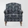 Yahweh Wooden Upholstered  Floral Pattern Design Armchair with Panel Arms and Camelback  | ARTFUL LIVING DESIGN - 2 of 4