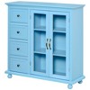 HOMCOM Storage Sideboard Cabinet with 4 Drawers and Glass Door Cupboard, Console Table for Living Room, Kitchen - 4 of 4