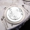 Smarty Had A Party White w/ Silver Antique Floral Plastic Wedding Set - 30 Sets - 2 of 4