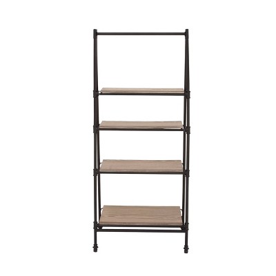 56" A Frame Bookshelf with 4 Shelves Black - Olivia & May