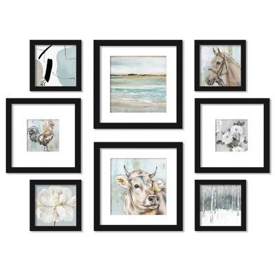 (Set of 8) Americanflat Farmhouse Mist Framed Gallery Wall Art Set