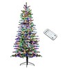 7.5ft Pre-Lit Snow Flocked Artificial Christmas Tree, 500 LED Lights & 1264 Branch Tips for Full Holiday Decor, Hinged Mountain Pine - 2 of 4
