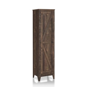 70.86" Doney 4 Shelf Bookcase Oak - miBasics: Tall, Skinny Storage, Enclosed Back, Metal Hardware - 1 of 4