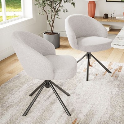 SEVOBAL Office Dining Chair Set of 2 Stretch Curved Back Chair Accent Chair Task Chairs for Banquet Kitchen Living Room, Gray, 25.6"*25.6"*29.5"