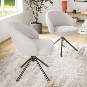 SEVOBAL Office Dining Chair Set of 2 Stretch Curved Back Chair Accent Chair Task Chairs for Banquet Kitchen Living Room, Gray, 25.6"*25.6"*29.5" - 1 of 4
