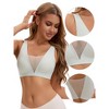 INSPIRE CHIC Women's Deep V Push Up Wirefree Seamless Mesh Plunge Bras Light and Breathable Minimizers - 3 of 4