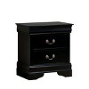 PAGED Wood Nightstand Storage Bedside Table Transitional Style End Side with Brass Hanging Pulls and Bracket Feet for Bedroom - 3 of 4
