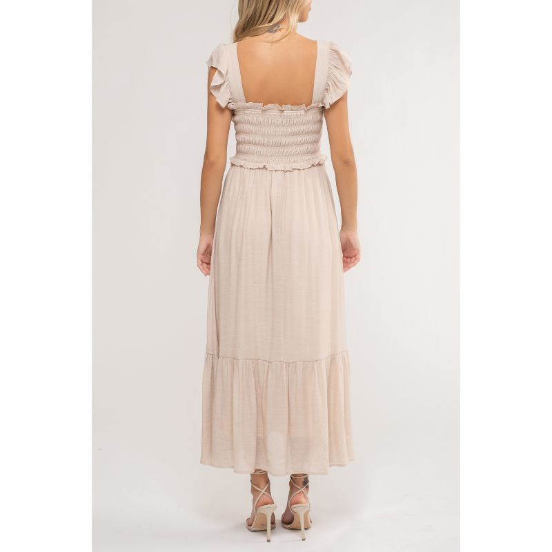 August Sky Women's Smocked Bodice Midi Dress, 3 of 8