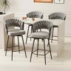 MAYEERTY Swivel Dining Chairs Set of 2 with Cushioned Backrest Counter Stool Metal Legs for Kitchen Office - 4 of 4