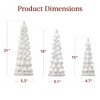 Best Choice Products Set of 3 XL Pre-Lit Hand-Painted Ceramic Tabletop Christmas Trees w/Warm White Lights  White - 2 of 4