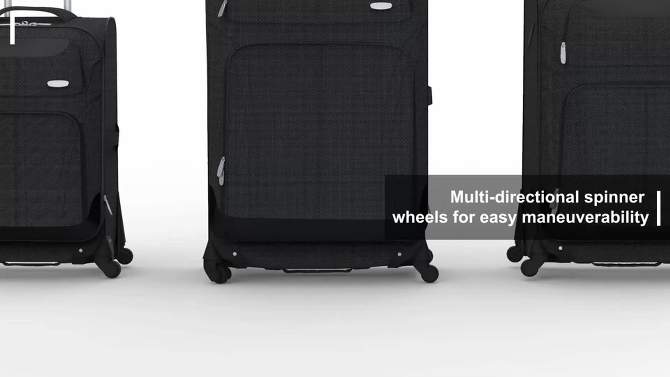 Skyline Softside Medium Checked Spinner Suitcase - Gray, 2 of 11, play video