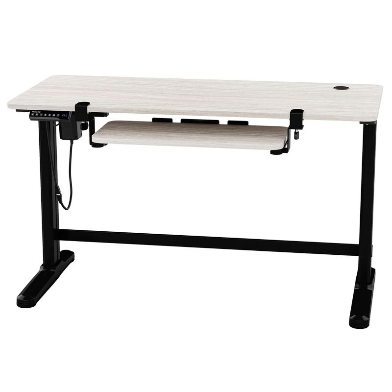 Truweo Electric Motorized Adjustable Programmable Sitting and Standing Home Office Desk Tabletop with Sliding Keyboard Tray, Gray, 1 of 7