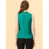Allegra K Women's Sleeveless Frill Mock Neck Ruffle Chambray Blouse - 4 of 4