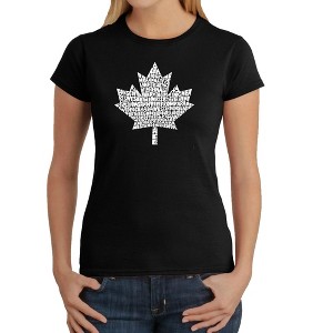 LA Pop Art Women's Word Art T-Shirt - CANADIAN NATIONAL ANTHEM - 1 of 4