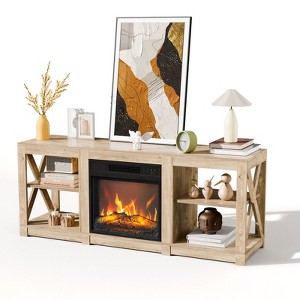 Karl Home TV Stands & Entertainment Centers  For Tvs Up To 70'' Farmhouse with 18'' Fireplace - 1 of 4