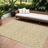 Gold Beige And Ivory Geometric Washable Indoor Outdoor Area Rug - 2 of 4