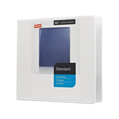 Staples Standard 1-Inch Round Ring View Binder White (26337) 55388/26337