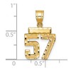 Black Bow Jewelry 14k Yellow Gold, Varsity Collection, Small D/C Pendant Number 57 - 2 of 3