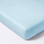 Polyester Rayon Fitted Crib Sheet - Solid Blue - Cloud Island™