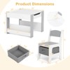 Safstar 4-in-1 Kids Table & Chair Set Toddler Wooden Activity Table w/ Side Bookshelves - 2 of 4