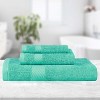 Modern Solid Classic Luxury Cotton 3 Piece Bath, Face, and Hand Towel Set by Blue Nile Mills - 2 of 4