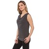 Rekucci Women's Super Soft Knit Cowl Neck Sleeveless Top – Versatile Casual to Dressy Style - 2 of 3