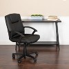 Emma and Oliver Mid-Back Black LeatherSoft-Padded Task Office Chair with Arms - 2 of 4