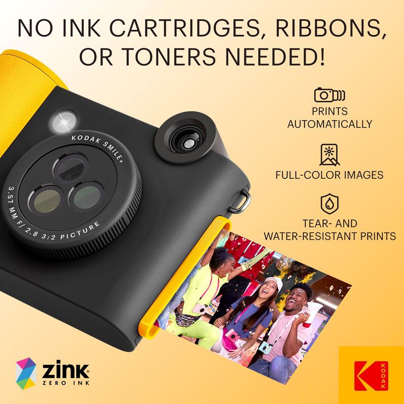 Kodak Smile+ 2x3 Digital Instant Print Camera with Effect Lenses, 5 of 10