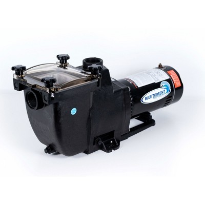Blue Torrent AC IMP1000 1 HP Typhoon 48 Frame Threaded Enclosed 115 Volt Self Priming Pool Pump with Cord for Hayward Super Plumbing, Black