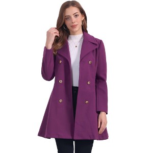 INSPIRE CHIC Women's Winter Long Lapel Collar Double Breast Coats - 1 of 4