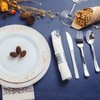 Itopfox 50 Pack Pre Rolled Silver Plastic Cutlery Set with Forks, Knives, Spoons & Napkins, Disposable for Party, Wedding & Events - 4 of 4