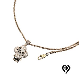 Aria Jeweler 2mm Rope Chain With Teddy Bear Pendent - 1 of 4