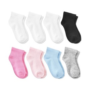 Toddler 8pk Ankle Socks - Dealworthy™ - 1 of 3