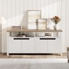 Boho TV Stand for TVs up to 70 Inch, 63 Inch Long Entertainment Center with 4 Door and Open Shelf - 3 of 4