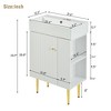 21.6" White Bathroom vanity, Combo Cabinet, Bathroom Storage Cabinet, Single Ceramic Sink, Right Side Storage - 2 of 4