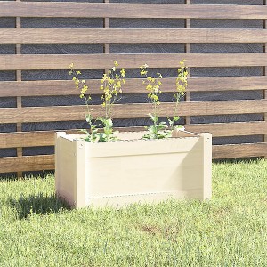 vidaXL Garden Planter White 23.6"x12.2"x12.2" Solid Wood Pine - 1 of 4