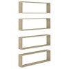 vidaXL Wall Cube Shelves 4 pcs Sonoma Oak 39.4 in.x5.9 in.x11.8 in. Engineered Wood - 2 of 4