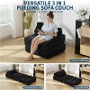 Black Folding Sofa Bed 2-Pack - Single sleeper chairs with pillow, mattress & back support for living room, bedroom & dorm. - 3 of 4