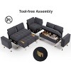 Vipbear Sleeper Sofa with Pull Out Bed/Reclining Backrest/USB Ports/Table/LED Light/Storage Seat, 8 Seat Large U Shaped Sectional Couch - 4 of 4