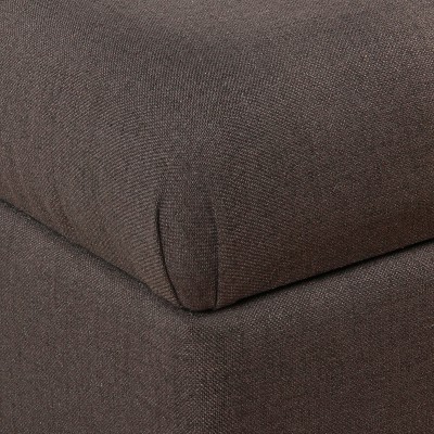 Charcoal Gray Tufted Storage Ottoman Bench with Hinged Lid