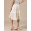 INSPIRE CHIC Women's High Waist Floral Summer Casual Ruffle Hem Tie Knot Lined A-Line Midi Skirts - 3 of 4