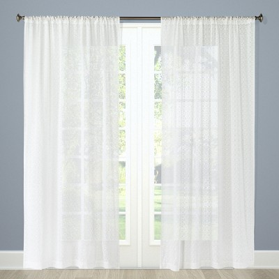 Diamond Embellished Window Sheer Almond Cream 52 X84 Nate
